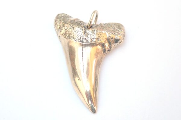 Stunning! Handmade Solid 9ct Great white Sharks Tooth 3.6cm long No chain