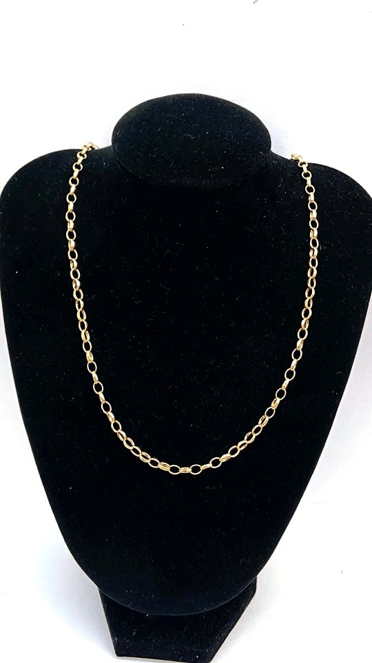 Stunning! Solid 9ct Oval linked Belcher chain 9.19 Grams 19 Inches 9.19 ...