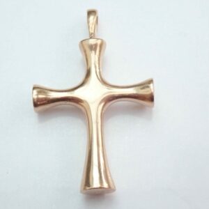 9K Gold Cross Crucifix Pendant & Chain 17.6 gms