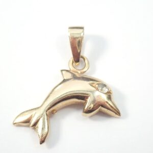 14ct Gold Dolphin Pendant 585 Charm 2.4g