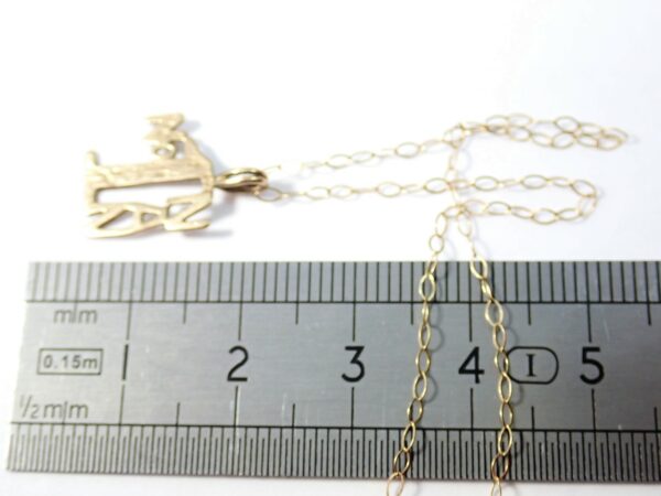 Gold No1 NAN Pendant and 16" chain 375 9k Yellow Gold -0.80 grams