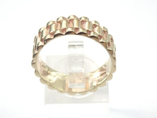 Gold Rolex Watch Strap Style Ring solid 9ct Gold Size V 6.5 grams