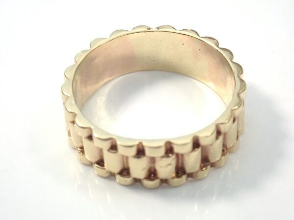 Gold Rolex Watch Strap Style Ring solid 9ct Gold Size V 6.5 grams