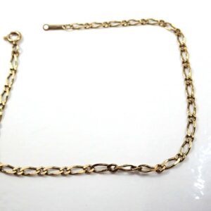 9ct Gold Figaro Bracelet 8 inches 1.30 grams