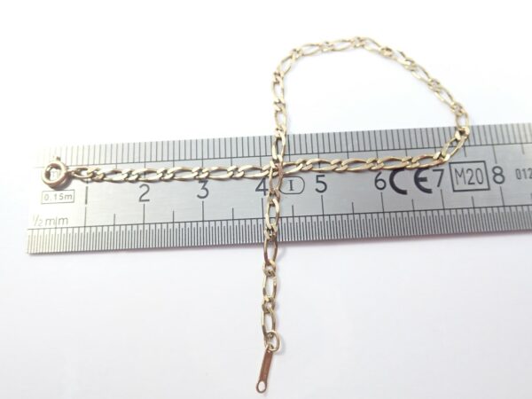 9ct Gold Figaro Bracelet 8 inches 1.30 grams
