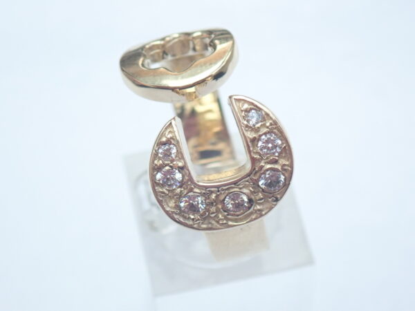 Gold CZ Spanner Ring Solid 9ct yellow Size W to Z+1 - 8.75 gms