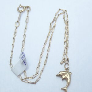 Child's 9ct Gold Dolphin' Pendant 10 inch Chain