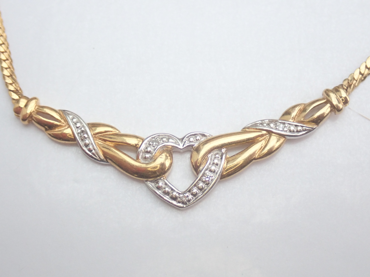 Diamond set Heart Pendant 375 9k - 16.5 inch 9k gold Chain