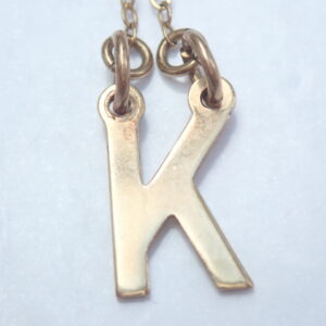 9ct Gold Letter 'k' Pendant 16 inch Chain