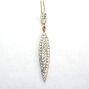 Cubic Zirconia Spike Pendant 9ct Gold -18 inch Chain