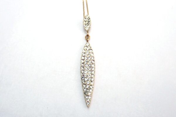 Cubic Zirconia Spike Pendant 9ct Gold -18 inch Chain