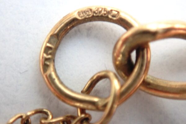 Charm Bracket 9k Yellow Gold Curb Chain 12 Charms Bracelet 7inch