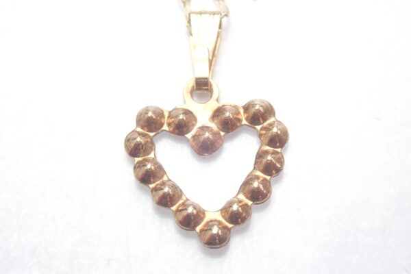 Cubic Zirconia Heart Pendant 9ct Yellow Gold -16 inch Chain