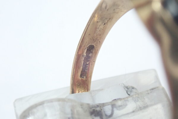 Rectangular Onyx 9 carat Gold Signet Ring - Size S1/2 - 3.5gms