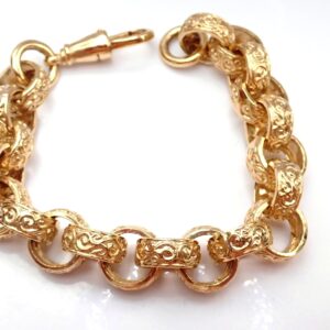 375 Yellow Gold Belcher Bracelet Large Gents 9 Inch