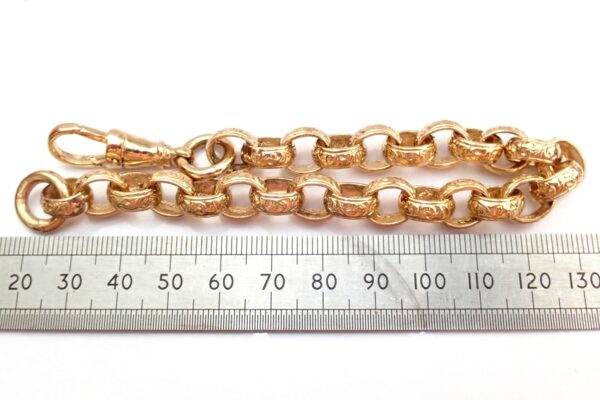 Gents 375 Yellow Gold Belcher Bracelet 9 Inch 33.3 grams #686