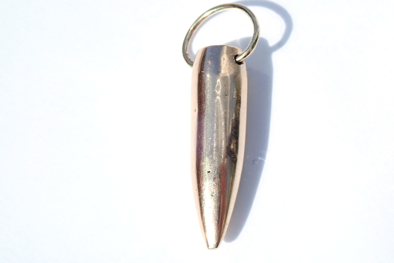 Solid 9ct Gold 7.62mm NATO 308 Bullet Head Pendant