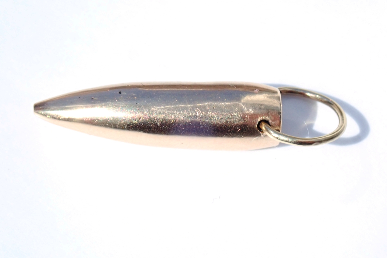 Solid gold deals bullet pendant