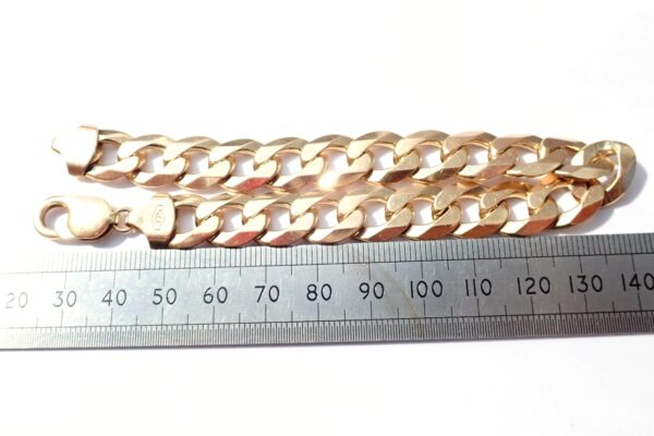 Curb Chain Bracelet 375 Yellow Gold 9 inch 43grams