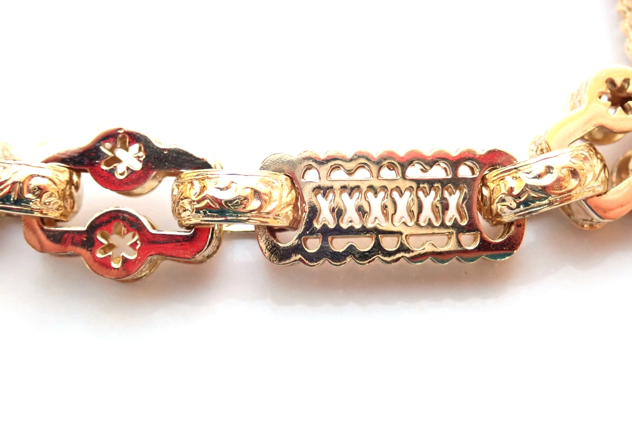 Stars & Bars Bracelet 375 yellow Gold 9.0 inch