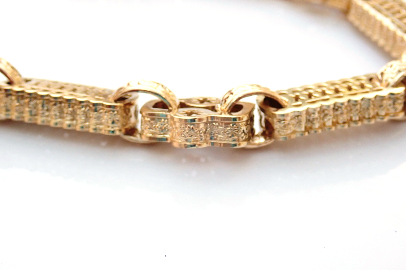 Stars & Bars Bracelet 375 yellow Gold 9.0 inch