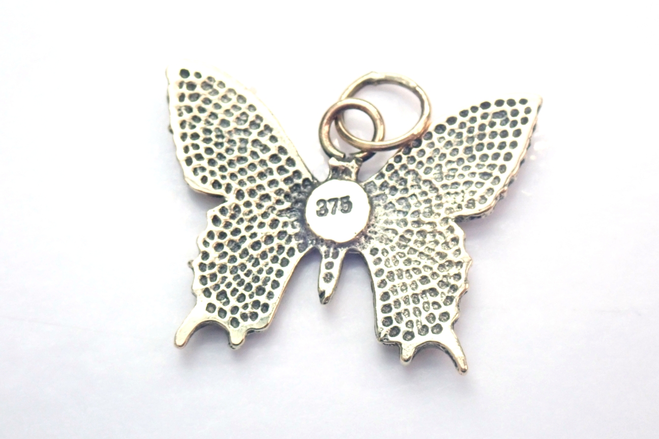 Swallow Tail Butterfly Solid 375 9ct Gold Handmade