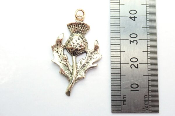 Scottish Thistle Pendant Solid 375 9ct Gold Handmade