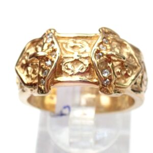 375 Cubic Zirconia Double Buckle Ring 9ct yellow gold