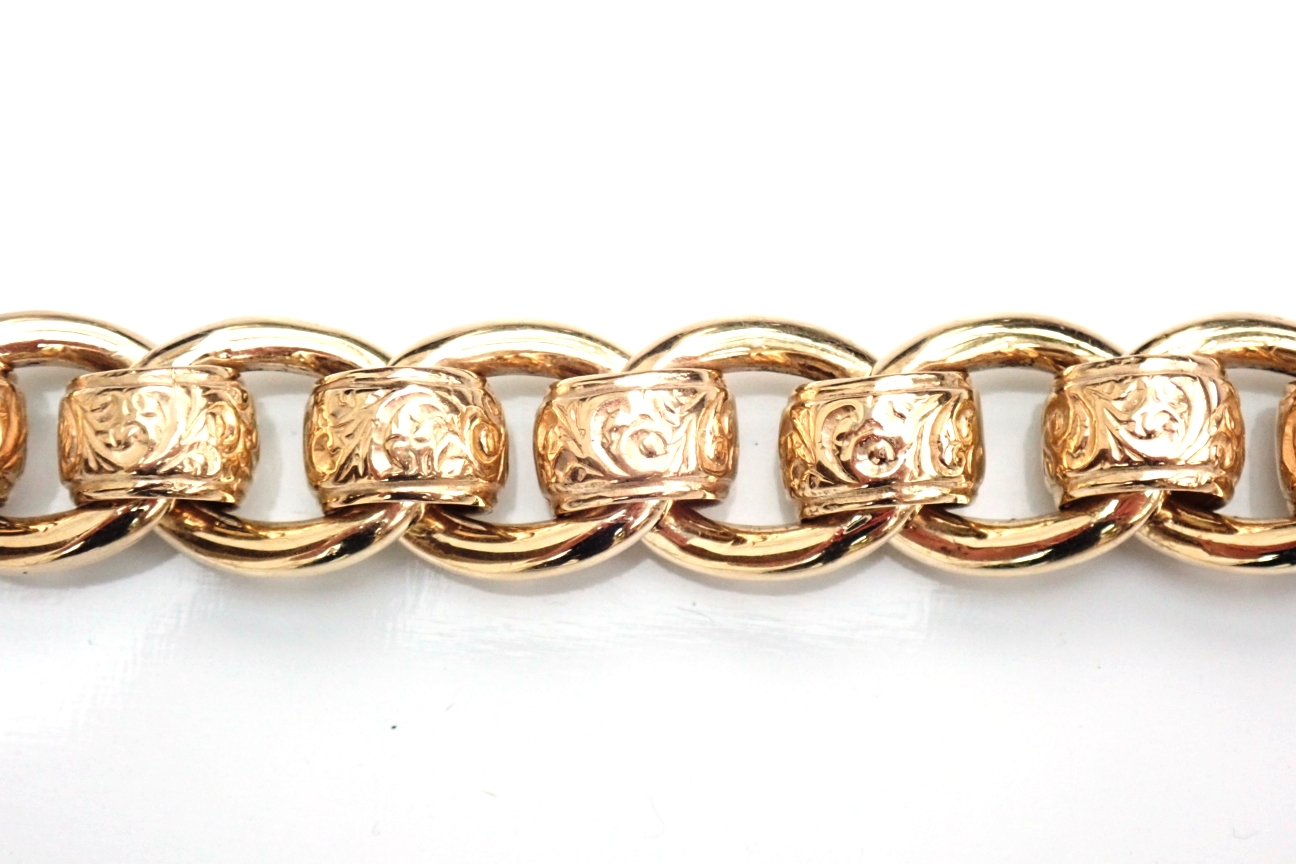 Roller Ball Bracelet 9ct Gold 9.5 inch 110 grams