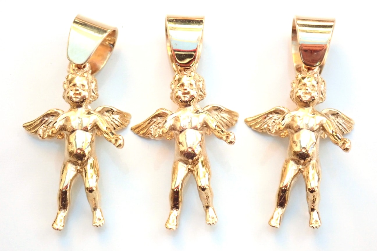 Cherub Angle Pendants Solid 375 9ct Gold 