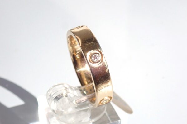 Gemstone set Cartier Style Solid 9ct Gold Band ring